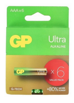 GP bateria alkaliczna ULTRA ALKALINE G-TECH LR03 AAA BL6