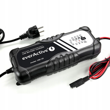 everActive Ładowarka, prostownik samochodowy automatyczny do akumulatora 12V / 24V CBC-10 v2