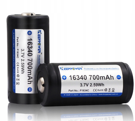 KeepPower akumulator ICR16340-70PCM 700mAh Li-ION CR123, 2 szt.