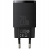 Baseus Compact szybka ładowarka sieciowa USB / USB Typ C 20W 3A Power Delivery Quick Charge 3.0 czarny CCXJ-B01