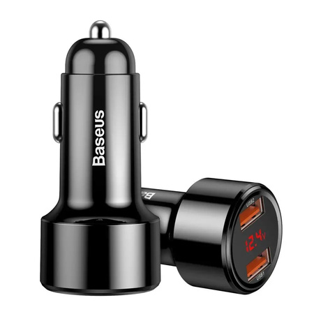 Baseus Magic Series Dual QC - ładowarka samochodowa Quick Charge 3.0 2x USB 45W 6A czarny CCMLC20A-01