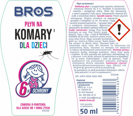 Bros Płyn na komary dla dzieci 50 ml 