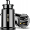 Baseus Grain Car Charger mini ładowarka samochodowa 2x USB 3.1A czarny CCALL-ML01 