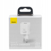 Baseus Super Si 1C szybka ładowarka USB Typ C 20 W Power Delivery biały CCSUP-B02