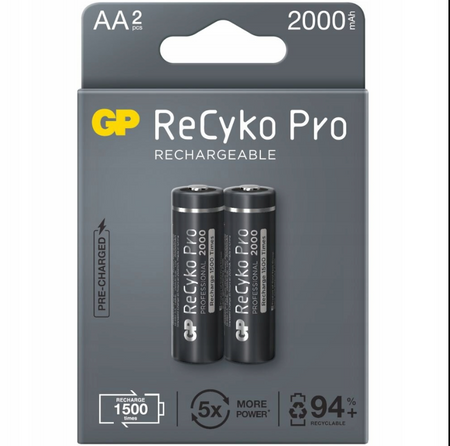 GP akumulatorki ReCyko PRO AA 2000mAh NiMH 1,2V BL2