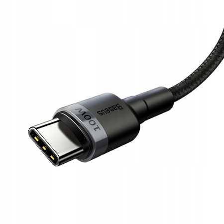 Baseus Cafule nylonowy kabel przewód USB Typ C Power Delivery 2.0 100W 20V 5A 2m szary CATKLF-ALG1