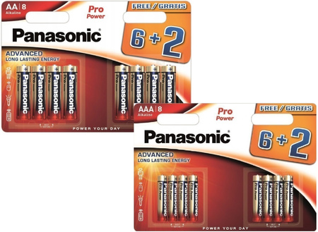 PANASONIC bateria alkaliczna PRO Power AA BL8 + AAA BL8 - zestaw