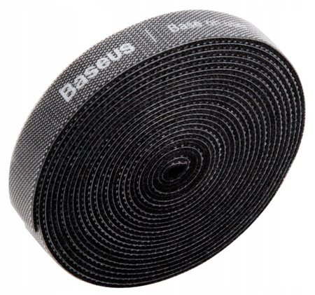 Baseus Rainbow Circle hook and loop Straps - taśma rzepowa rzep organizer kabli 3m czarny ACMGTF01