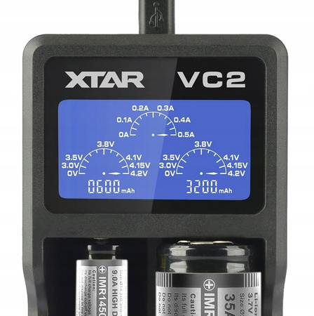 XTAR Ładowarka VC2 18650/26650 Li-ION, 2 kanały, USB