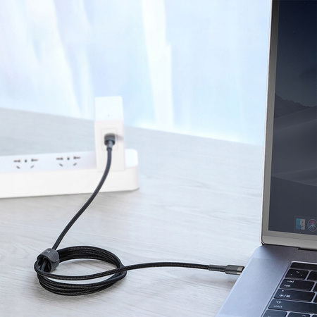 Baseus Cafule Cable wytrzymały nylonowy kabel przewód USB-C PD / USB-C PD PD2.0 60W 20V 3A QC3.0 2M czarno-szary CATKLF-HG1
