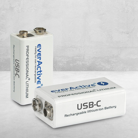 everActive akumulator 6F22 9V Li-ion 550mAh USB-C