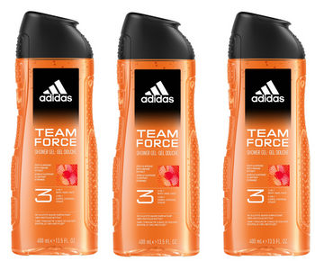 ADIDAS SHOWER GEL 400ML MEN TEAM FORCE 3IN1 12/108/1296 PLx3 /zestaw