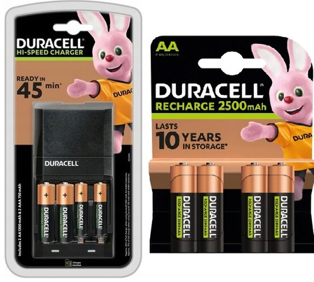 DURACELL ŁAD CEF27 + DURACELL HR6 AA 2500 BL4 / zestaw