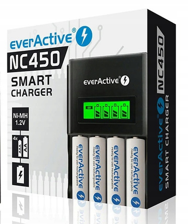 everActive Ładowarka do akumulatorków Ni-MH R6/AA +  R03/AAA NC-450 