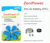 ZeniPower Baterie Słuchowe 675 A675 PR44 60 szt.