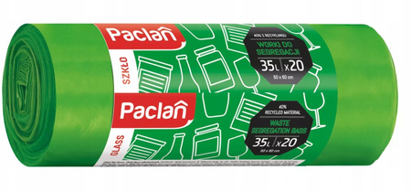 Worek do segr szkło Paclan 35l 20 szt zielony