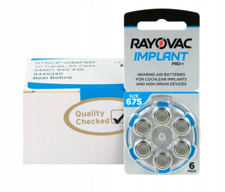 RAYOVAC Baterie słuchowe 675 Implant Pro+ 60 szt.
