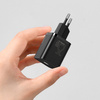 Baseus Super Si szybka ładowarka sieciowa Quick Charge 3.0 Power Delivery 25W 3A + Kabel USB Typ C - USB Typ C 3A 1m czarny TZCCSUP-L01