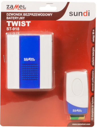 ZAMEL DZWONEK DR/ST-918 TWIST B/P BATERYJNY