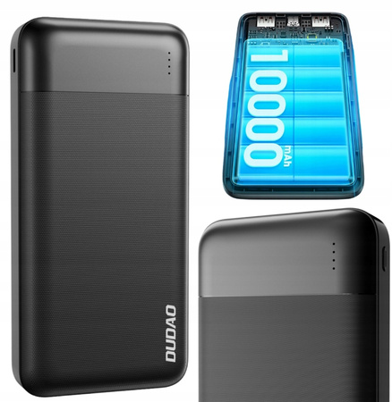 Dudao Powerbank K18-1W 10000mAh USB-A / USB-C / Micro USB - czarny 181527
