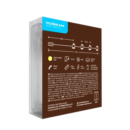 Lampki dzwon. BAT modee 0,9m WARM 10LED ML-C3018