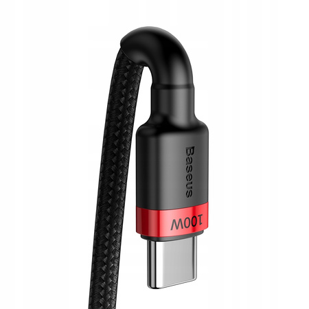 Baseus Cafule nylonowy kabel przewód USB Typ C Power Delivery 2.0 100W 20V 5A 2m czarny CATKLF-AL91