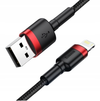 Kabel Baseus Cafule USB-A / Lightning 2.4A QC 3.0 1 m - czarno-czerwony