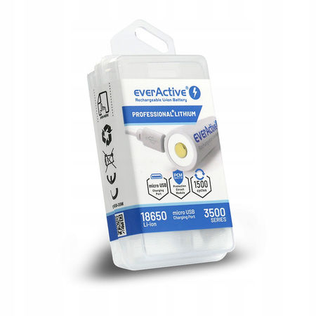 everActive akumulator 18650 3,7V Li-ion 3500mAh micro USB z zabezpieczeniem