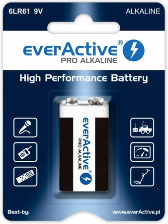 everActive bateria alkaliczna Pro 6LR61 9V 2 szt. - zestaw