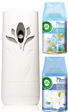 AIRWICK FM 250 ML ORZEŹWIAJĄCA BAWEŁNA I KWIAT MIGDAŁOWCA ZAPAS / COOL LINE&WHITE LILAC REFILL 6/330/1980+AIRWICK DYFUZOR+ZAPAS FM 250ML /zestaw
