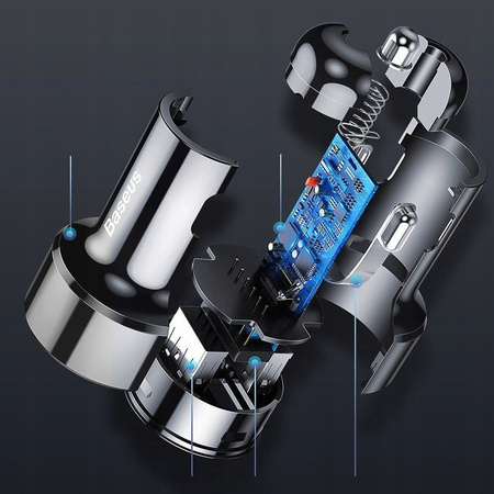 Baseus Magic Series Dual QC - ładowarka samochodowa Quick Charge 3.0 2x USB 45W 6A czarny CCMLC20A-01