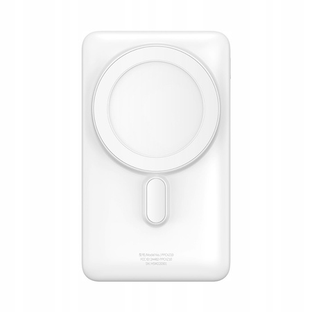 Baseus Magnetic Bracket powerbank z bezprzewodowym ładowaniem MagSafe 10000mAh 20W Overseas Edition biały PPCX000202 + kabel USB Typ C Baseus Xiaobai Series 60W 0,5m