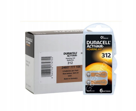 DURACELL baterie słuchowe 312 60 szt.