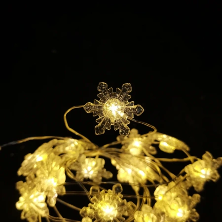 Lampki śnieżyn. BAT modee 0,9m WARM 10LED ML-C3019