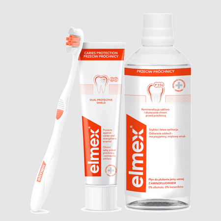 ELMEX PŁUKAN 400ML PRZECIW PRÓCHN+ 75 ML PASTA PRZECIW PRÓCHNICY+ELMEX SZCZOTECZKA INTERX SOFT /zestaw