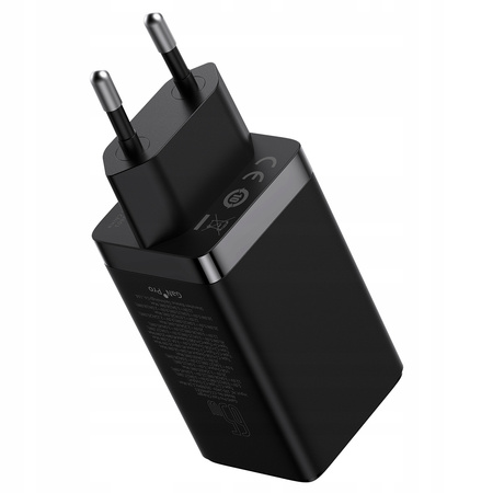 Baseus Szybka ładowarka sieciowa GaN 2xUSB C 1xUSB 65W GaN5 Pro + kabel USB C - USB C 100W - czarna