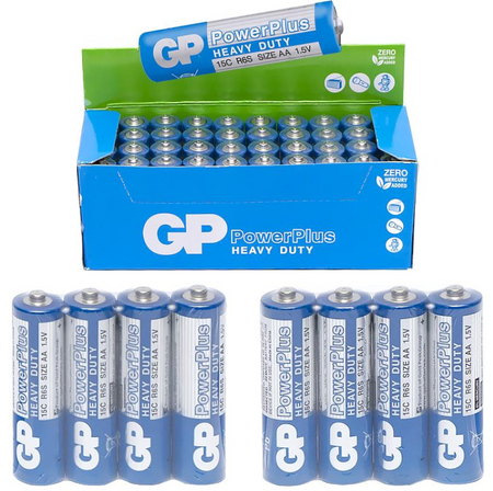 GP bateria Zinc-Carbon Heavy Duty PowerPlus AA 40 szt. - zestaw