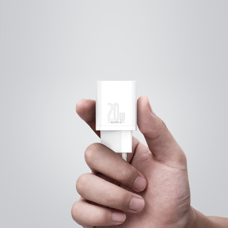 Baseus Super Si 1C szybka ładowarka USB Typ C 20 W Power Delivery biały CCSUP-B02