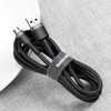 Baseus Cafule Cable wytrzymały nylonowy kabel przewód USB / micro USB 2A 3M czarno-szary CAMKLF-HG1