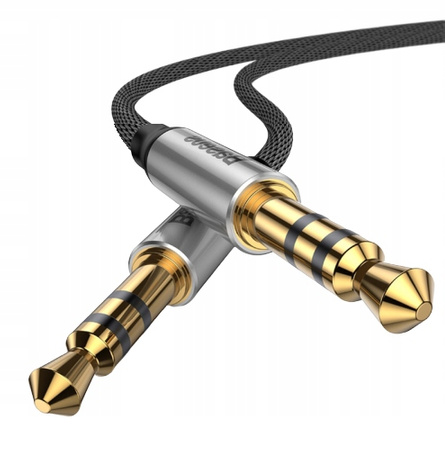 Baseus Yiven M30 kabel audio stereo AUX 3,5 mm męski mini jack 1m srebrno-czarny CAM30-BS1