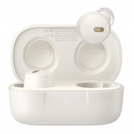Baseus Słuchawki Bowie E18 bezprzewodowe TWS ENC IPX4 - białe