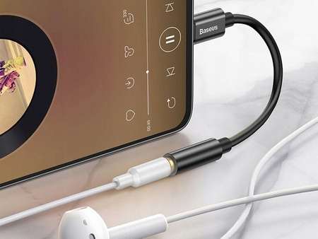 Baseus L54 adapter do słuchawek przejściówka z USB-C na gniazdo audio jack 3.5mm DAC 24 bit 48 KHz czarny CATL54-01 
