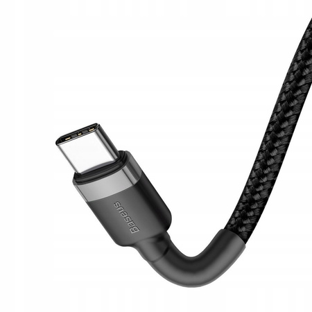 Baseus Cafule Cable wytrzymały nylonowy kabel przewód USB-C PD / USB-C PD PD2.0 60W 20V 3A QC3.0 2M czarno-szary CATKLF-HG1