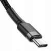 Baseus Cafule Cable wytrzymały nylonowy kabel przewód USB-C PD / USB-C PD PD2.0 60W 20V 3A QC3.0 2M czarno-szary CATKLF-HG1
