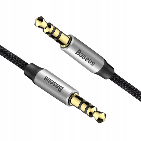 Baseus Yiven M30 kabel audio stereo AUX 3,5 mm męski mini jack 1m srebrno-czarny CAM30-BS1