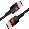 Baseus Cafule Cable wytrzymały nylonowy kabel przewód USB-C PD / USB-C PD PD2.0 60W 20V 3A QC3.0 2M czarno-czerwony CATKLF-H91