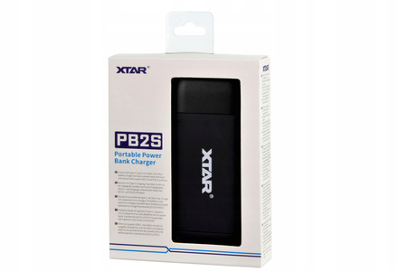 XTAR Ładowarka PB2SL BLACK 18650/21700 Li-ION z funkcją PowerBank 2Ax2 USB QC3.0