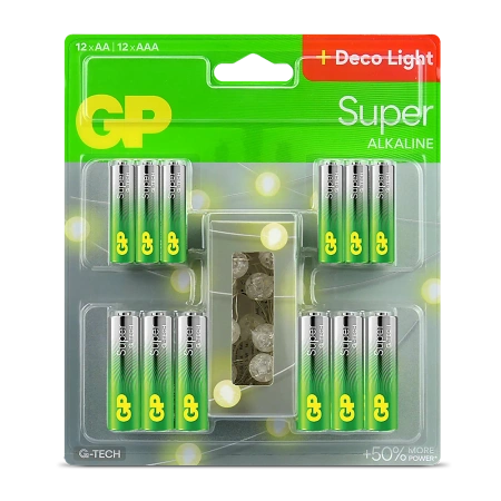 LR6 12BL + LR03 12BL + łańcuch LED GP Super