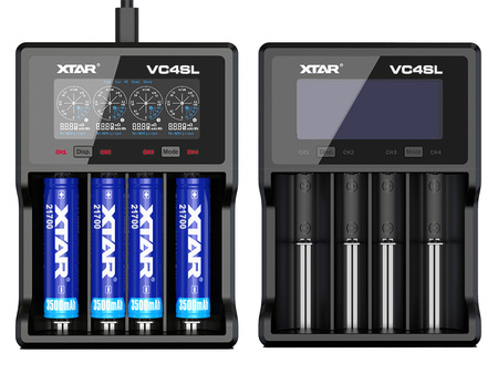 XTAR Ładowarka VC4SL 18650/32650 Li-ION/Ni-MH, 4 kanały, USB-C