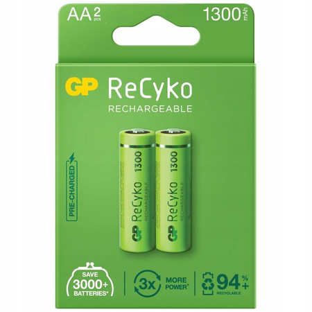 GP akumulatorki ReCyko+ AA 1300mAh NiMH 1.2V BL2